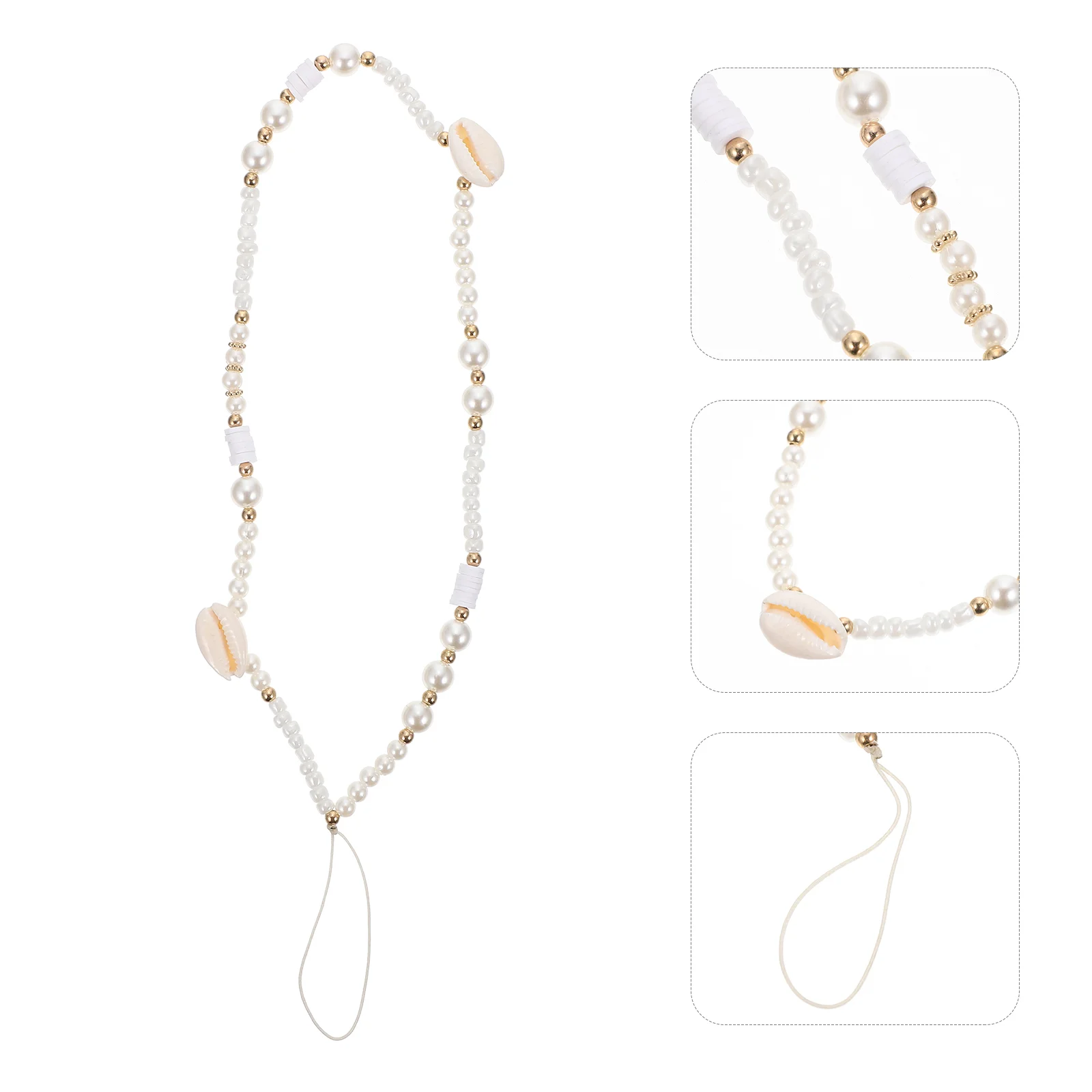 

Hanging Beaded Lanyard Charm Strap Cell Wrist String Chain Rope Wristlet Decor Mobile Decoration Keychain Beads Keyring