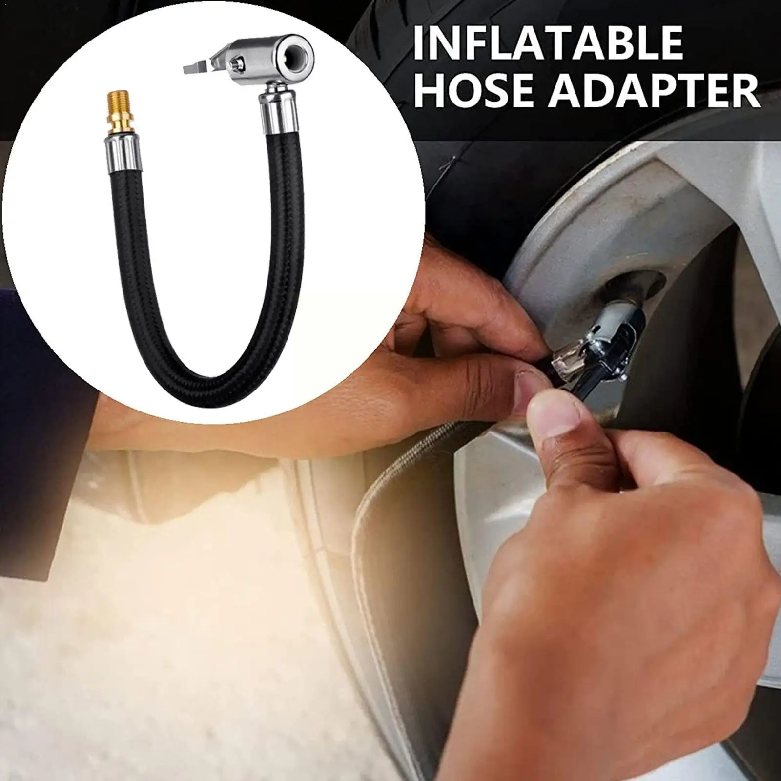 

Pow Station 20/60/80 Cm Car Tire Inflation Hose Hand Adapter Air Tube Pump Extension Pump Air W1T2