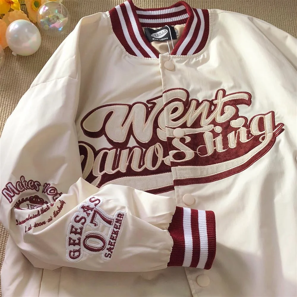 

2022 Hiphop Goth Varsity Bomber Cyber Y2k Jacket Female Spring Baseball Basic Jaket Techwear Cardigan For Women Coat Boyfriend