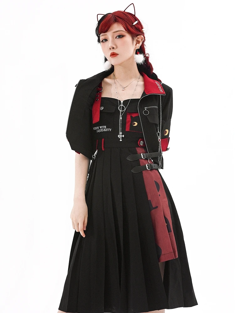 Короткое пальто с коротким рукавом Мотоцикл Модный Прохладный Металл