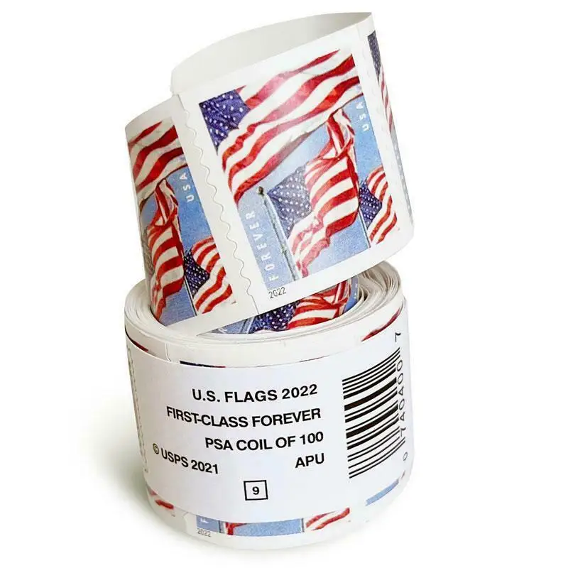 

US "American Flag (2022)" -Forever Stamps-1 roll of 100 sheets, office, home letters-Stamp Postage-New