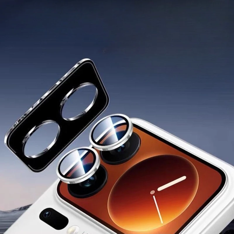 Фото Защитные стеклянные кольца для камеры из металла для Xiaomi 17 Pro Max, алюминиевый сплав, закаленное стекло, позиционирующая пленка для объектива для Xiaomi 17/17 Pro №1