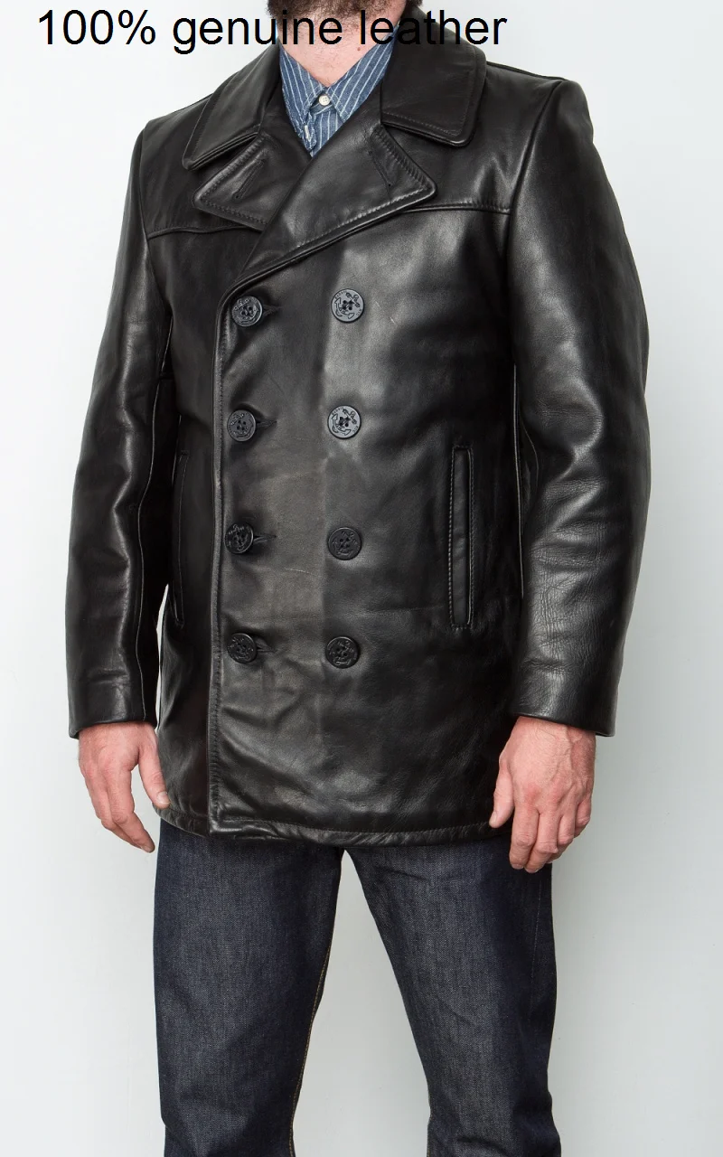 

Классическая черная Повседневная Высококачественная куртка, мужское тонкое пальто из натуральной кожи. Искусственная кожа, теплое деловое пальто из воловьей кожи