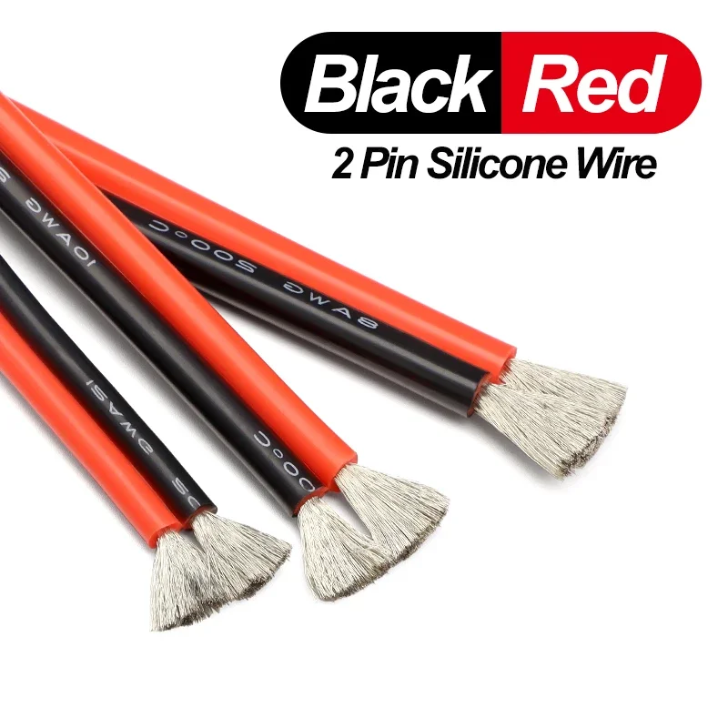 

Силиконовый провод 1-10 м черный/красный 2-контактный 30-12 AWG