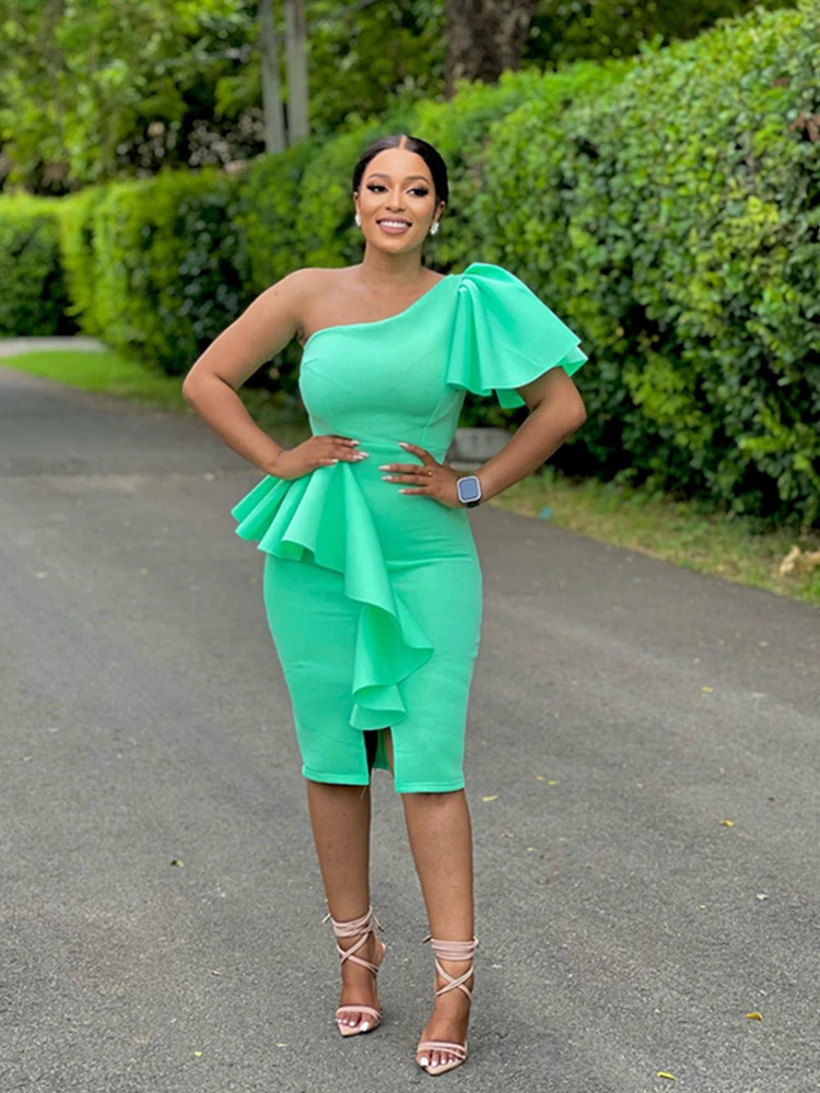 Элегантные вечерние платья на одно плечо для женщин нежный темперамент без