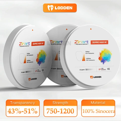 Циркониевый блок Lodden 3DPRO MAX-White 98 мм