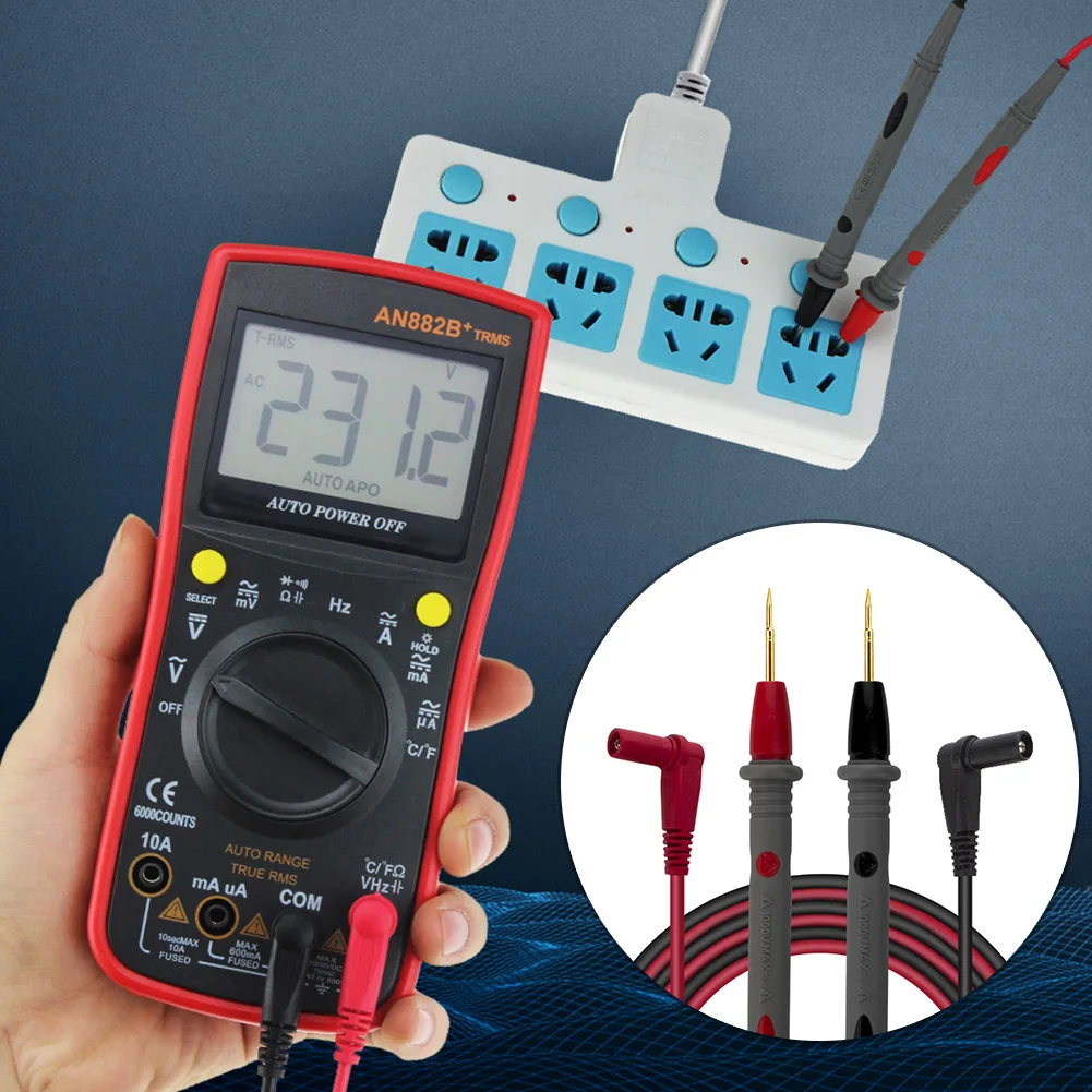 Universal Anti-skid Digital Multimeter Pens 1000V 20A Ammeter Silicone Flame Lead Probe Wire Tool for Electric Usage