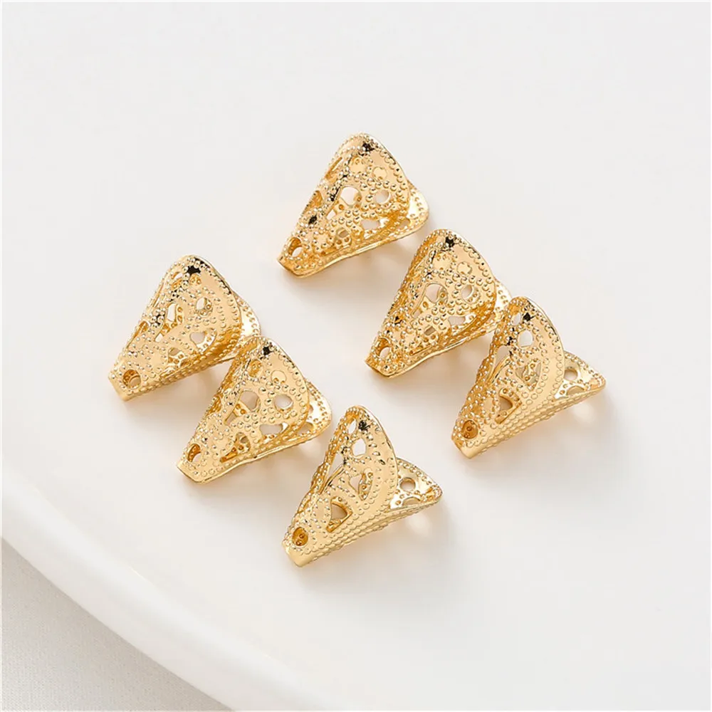 

14K gold hollow conical cap diy accessories handmade bracelet necklace making jewelry accessories loose bead material