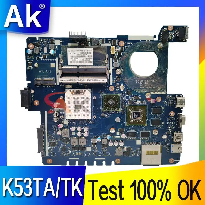 

K53TK Motherboard For ASUS QBL60 LA-7552P K53TA K53T X53T Notebook Mainboard DDR3 100% Fully Tested OK