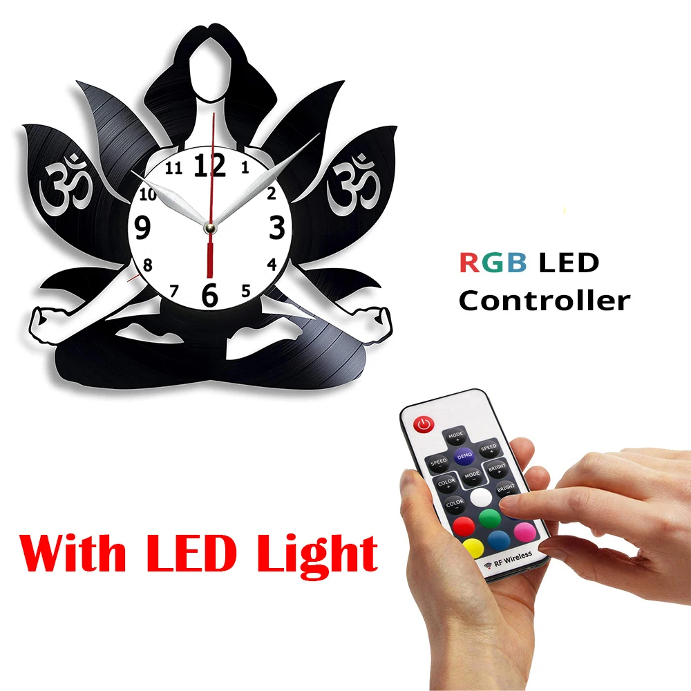 

Виниловые настенные часы ручной работы для йоги, медитации, 12 дюймов-уникальный Декор для дома или офиса-Лучшие идеи подарков для детей, дру...