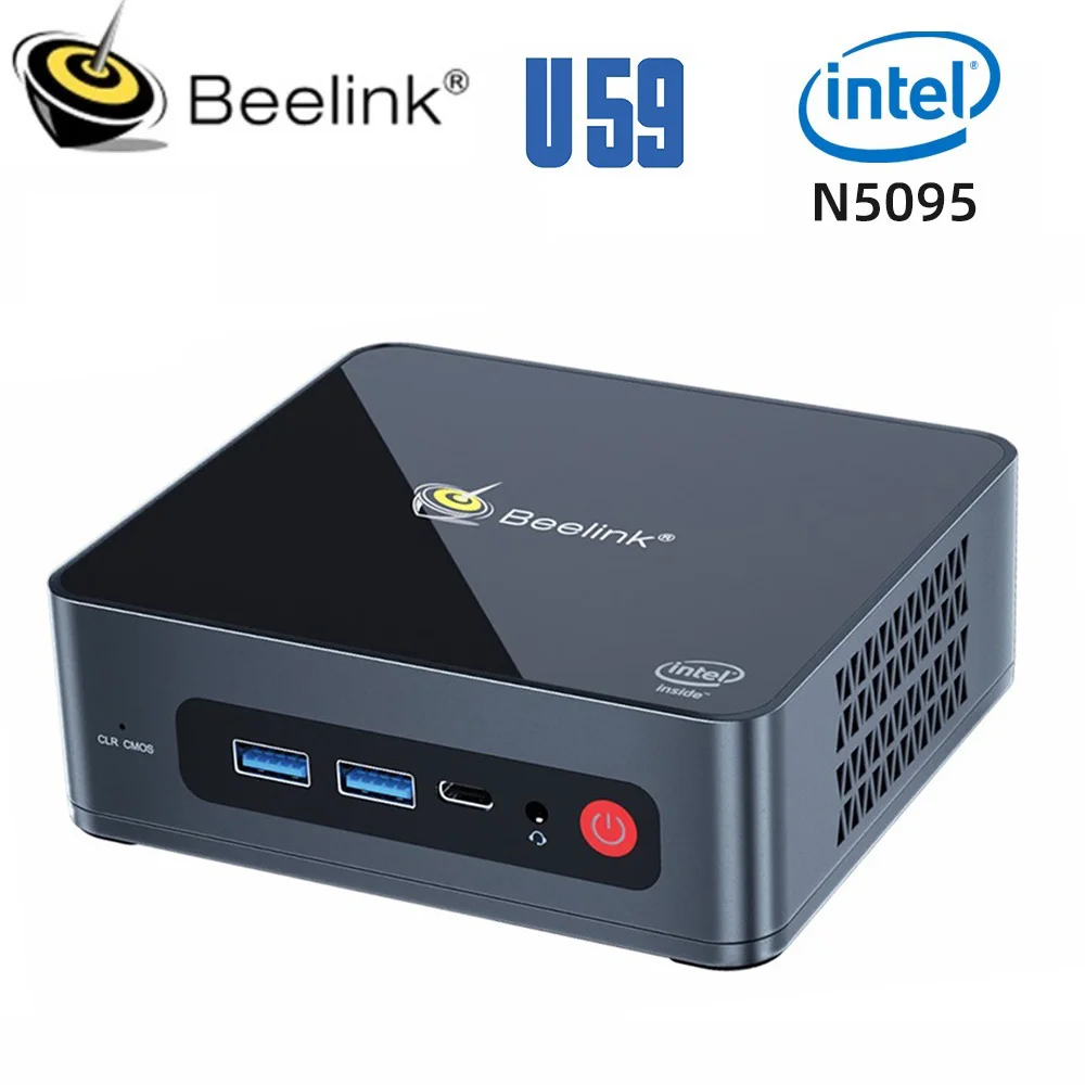 Мини-ПК Beelink U59, Windows 11, Intel, 11 поколение, N5095, DDR4, 16 ГБ, 512 Гб SSD, Двойной Wi-Fi, BT4.0, 1000M LAN, настольный игровой мини-компьютер
