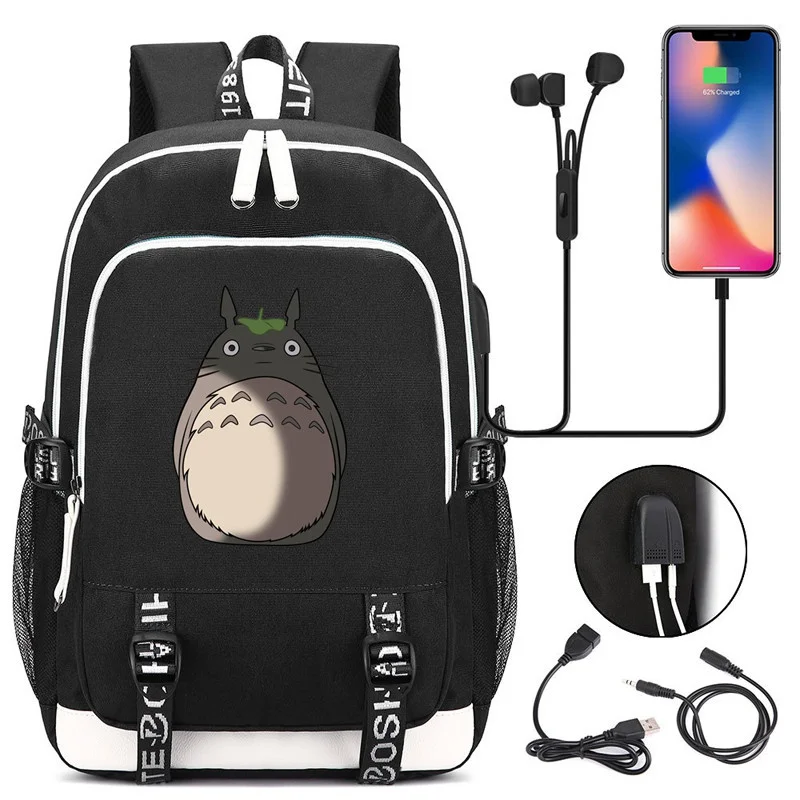 

Anime My Neighbors Totoros Anime Backpack for Men Women School Travel Bag USB Charging Laptop Outdoor Backpack