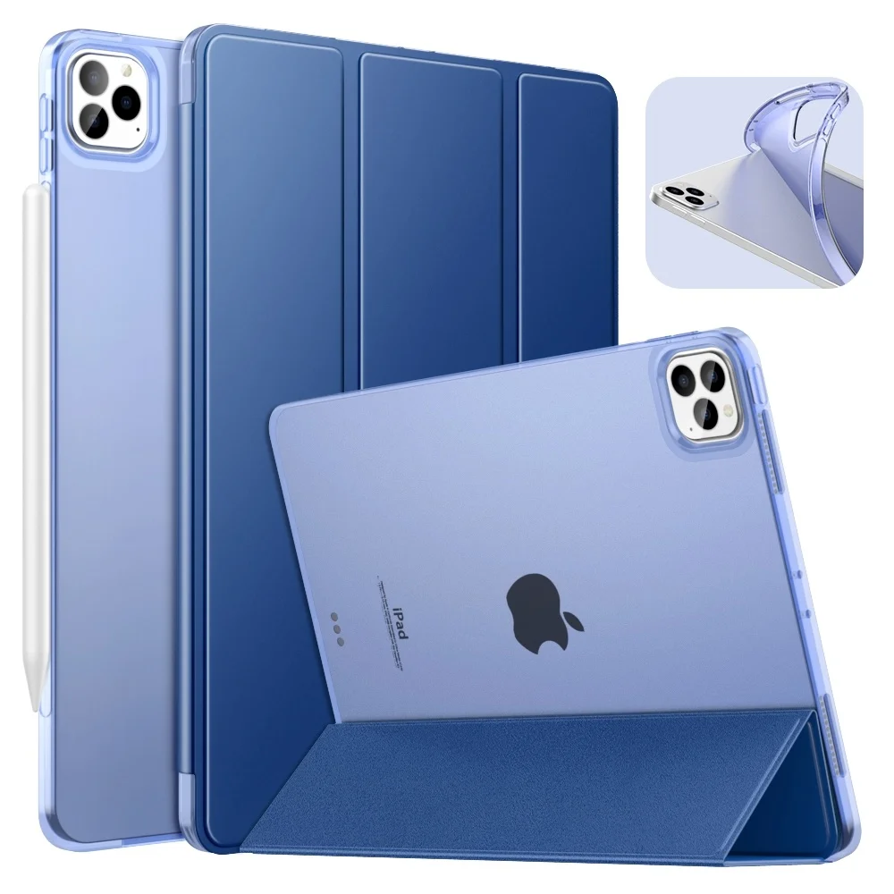 

Case For iPad Pro 11 2020 2nd Generation[Support Apple Pencil 2 Charging]Case with Stand,Soft TPU Translucent Frosted Back Cover