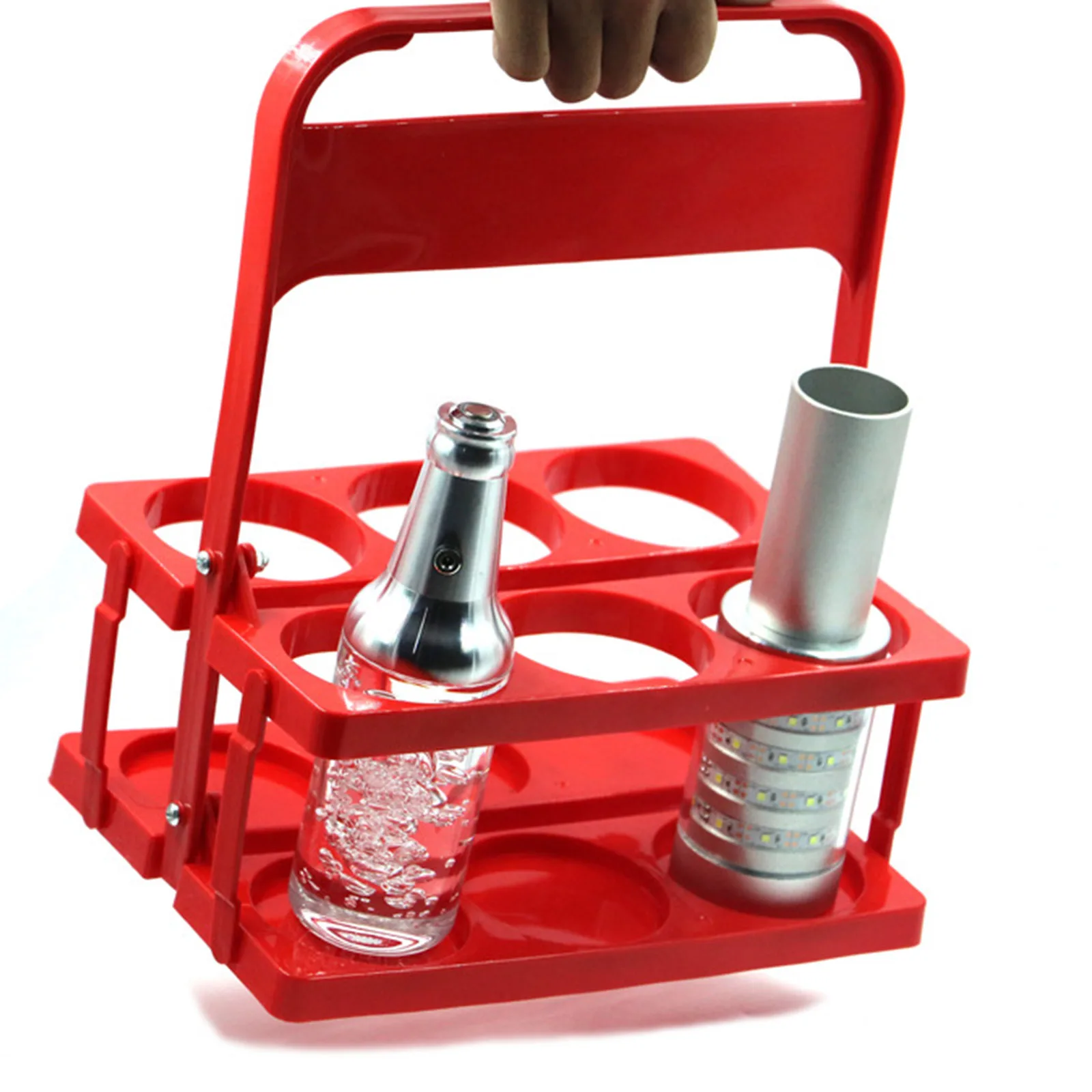 

Reusable 6 Pack Beer Bottle Carrier Drink Caddy Wine Beer Holder Rack Durable Foldable Bar Beverage Display Basket Cup Organizer