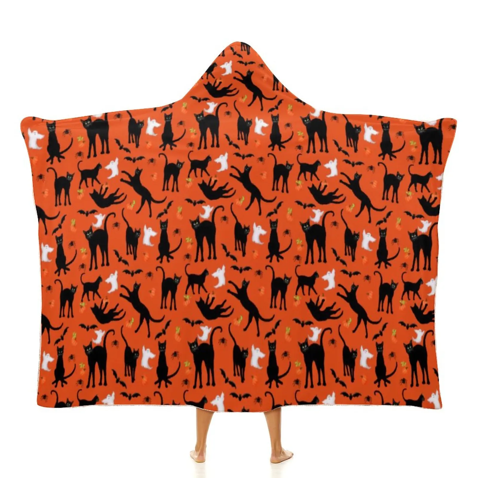 

Флисовое одеяло с капюшоном в виде призраков на Хэллоуин