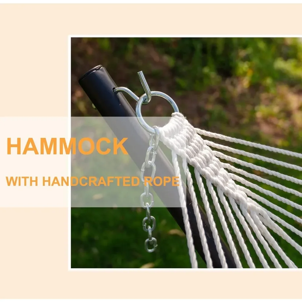 Двойной гамак из стеганой ткани 12 футов с подушкой Двухместный раздвижной