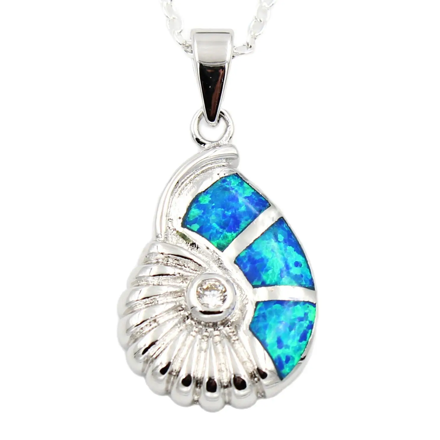 2017 пляжные Edition цвет морской волны синий опал кулон ракушка Цепочки и ожерелья