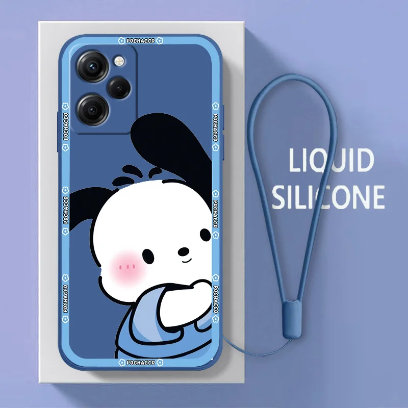 

Pochacco Cartoon For Xiaomi POCO X5 M5 C40 M4 X4 F4 C40 X3 NFC F3 GT M4 M3 M2 Pro C3 X2 4G 5G Liquid Rope Soft Phone Case Fundas