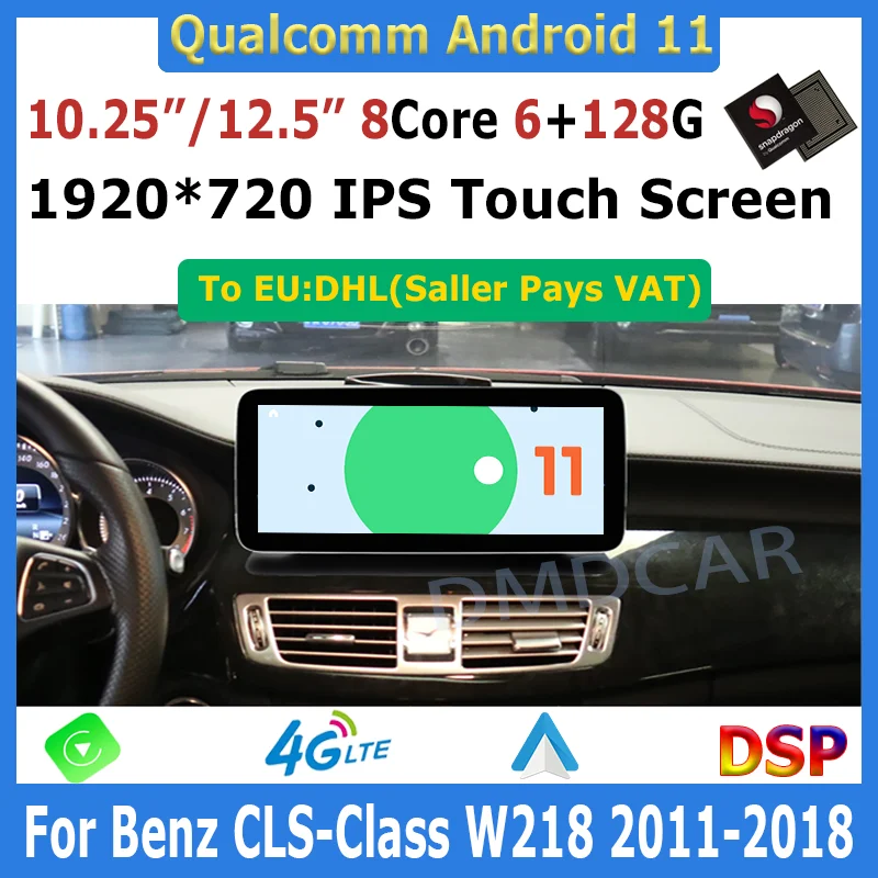 $426.00 Android 11 Snapdragon 10.25/12.5inch Car Multimedia Player GPS for Mercedes Benz CLS Class W218 2011-2018 with WiFi Autoradio