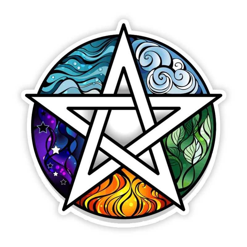 

Creativity Colorful Five-pointed Star Modeling Personality Car Stickers PVC Auto Decorative Accessories Waterproof Decal