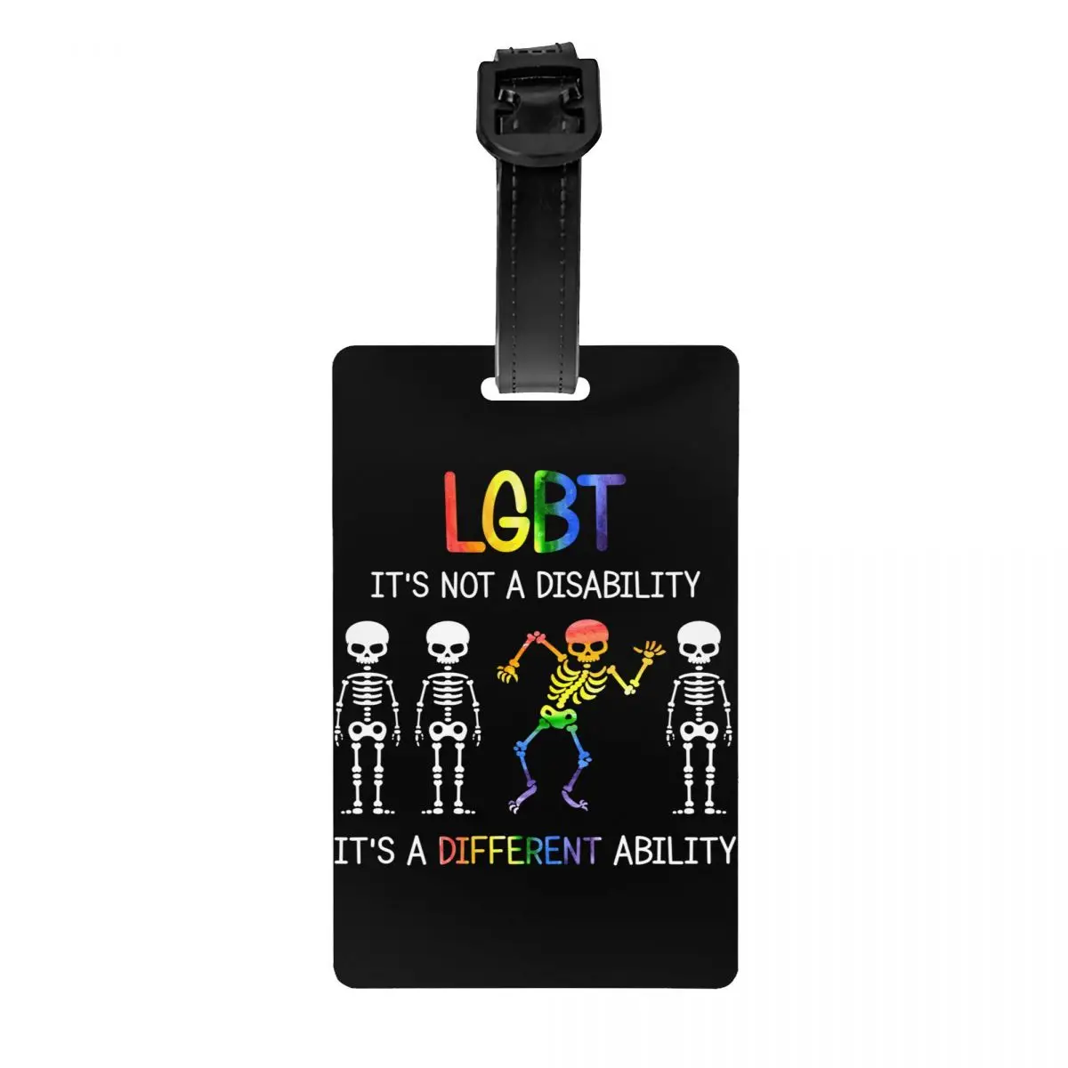 

Чемодан ЛГБТ «Это не инвалидов», это разные способности, скелет, чемодан для геев, ярлыки для багажа, Обложка, имя, удостоверение личности