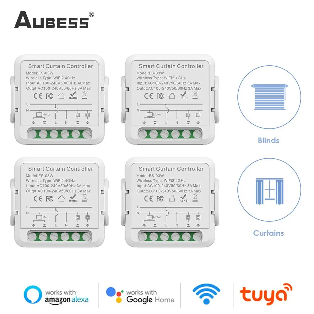 

Смарт-переключатель для штор Tuya, Wi-Fi, 4/3 шт.
