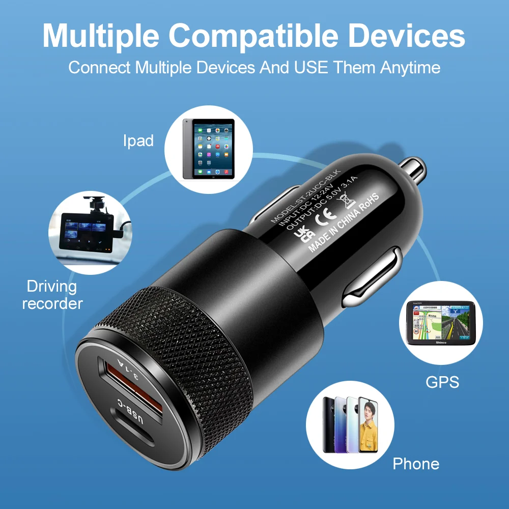 usb type c car charger 68w pd car phone charger fast charging in car usb c adapter for mobile xiaomi note 11 iphone 13 12 qc 3 0 free global shipping