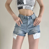 100 cotton jeans shorts women summer sexy rolles denim shorts high waist short pants streetwear stretch beach trouser