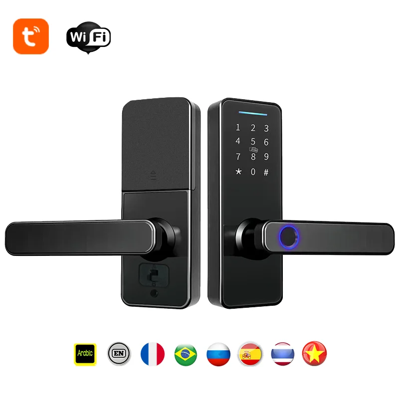 

PHIPULO Tuya WiFi Smart Door Lock App Remote Unlocking Keyless Lock Electronic Biometric Fingerprint Door Lock Smart Home