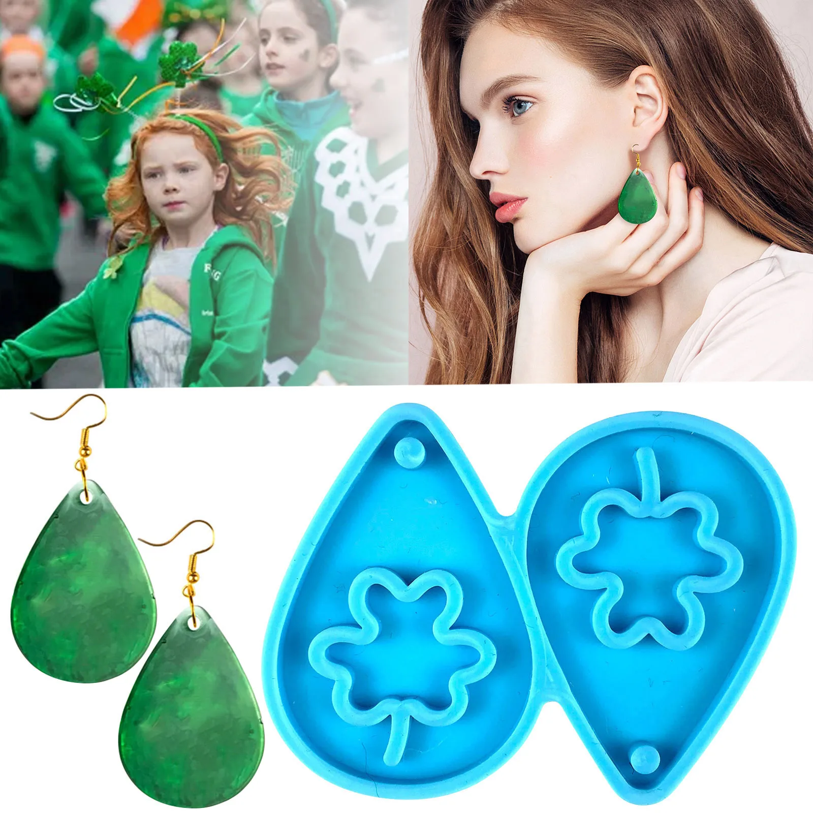 

Diy Irish Festival Crystal Drip Rubber Tools Earrings Pendant Drops Silicone Tools