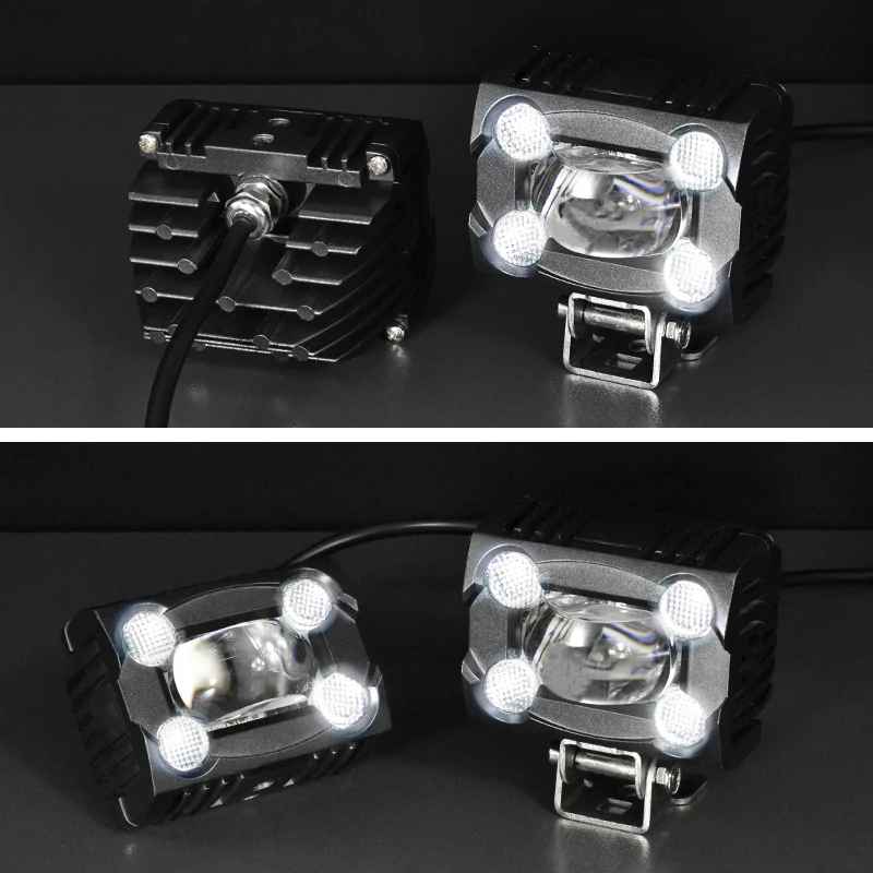 LX20 90W 24000Lm Bi-LED Мотоцикл Фара Hi/Lo Beam DRL Белый Водонепроницаемый Автомобильный SUV ATV Светодиодный Вспомогательный Тумановой Свет Желтый вкл.