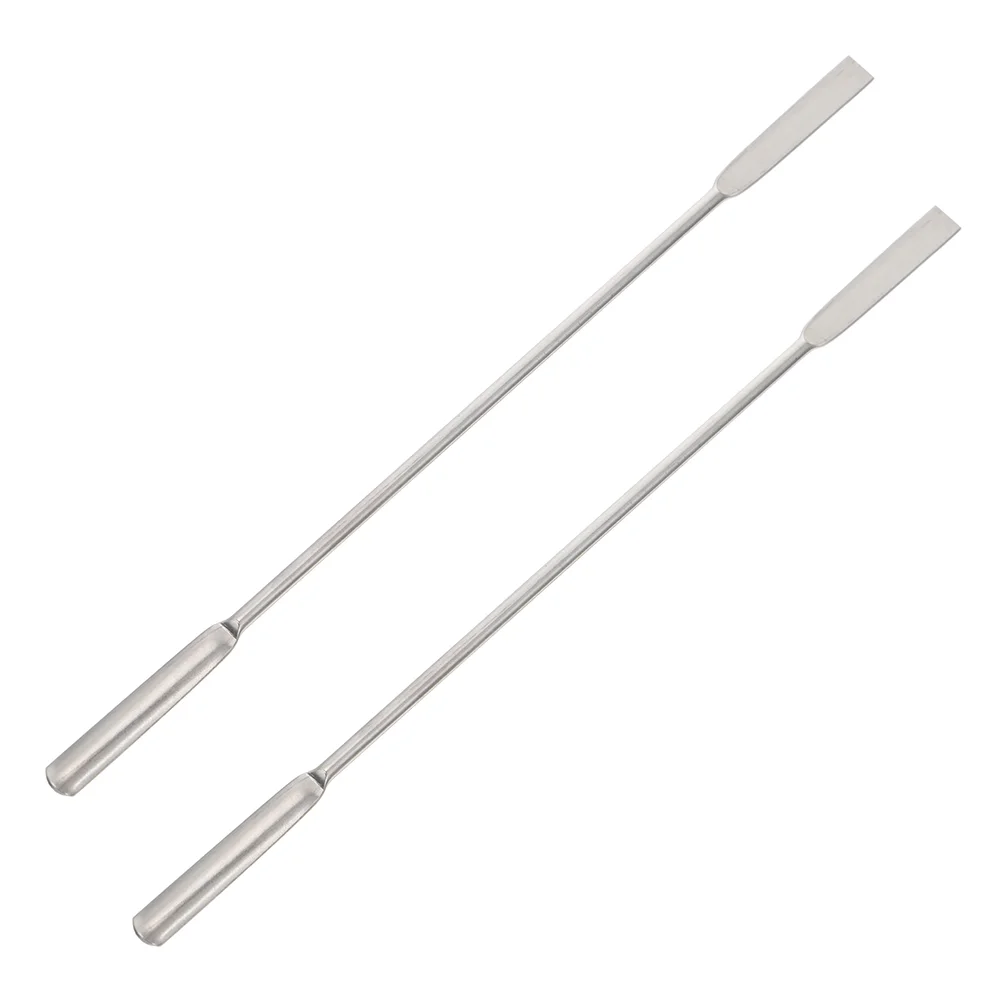 

2pcs Stainless Steel Laboratory Spatula Micro Medicine Spoon Sampling Scoop