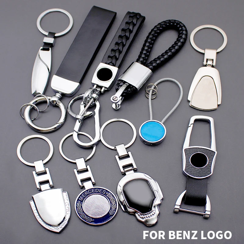 

3D Metal/Leather Car Styling Emblem Keychain Key Chain Rings for Mercedes benz AMG W203 W204 W205 W211 W212 W213 W210 W176 GLA