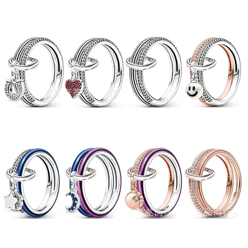 

LR 925 Sterling Silver Women's Ring Fashion Charm Making Me Series 2022 Trend Authentic Wholesale Party Gift Art Design New Girl