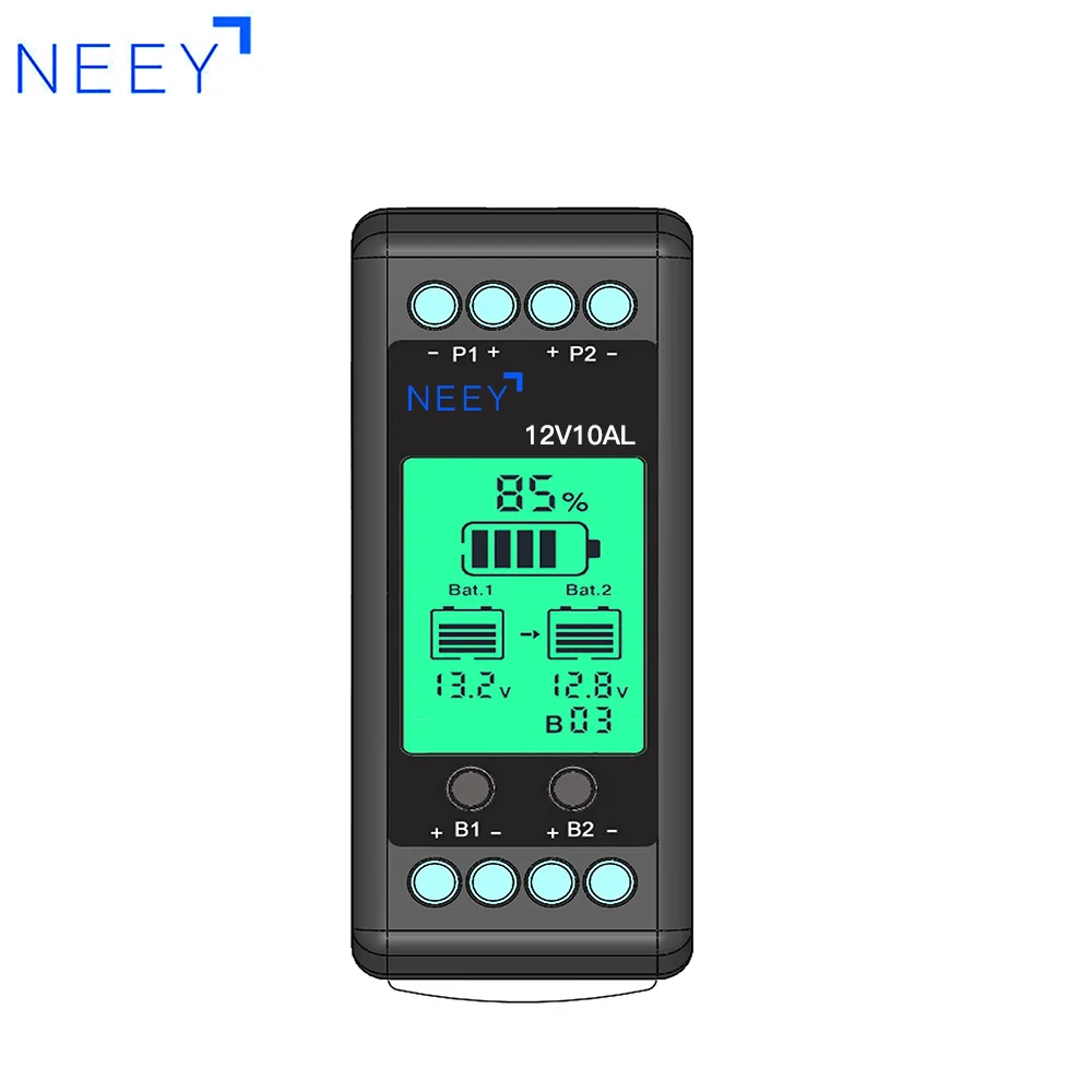NEEY12V10A Battery Equalizer LCD Multi Parallel Connect Rail Voltage Balancer Lead acid Battery Display Tester 24V 36V LCD