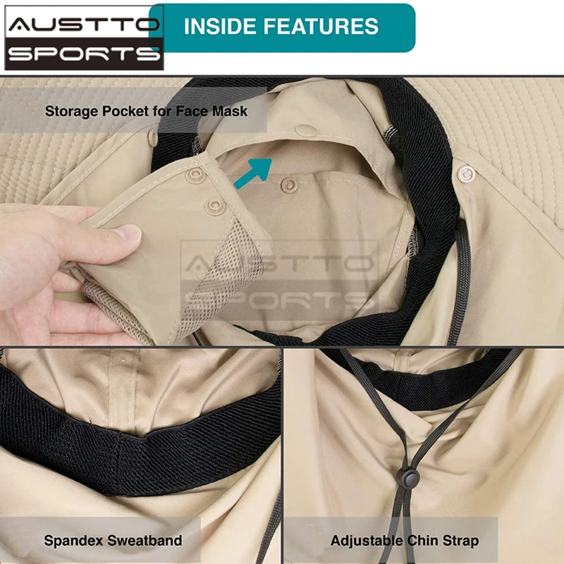 Шляпа для рыбалки мужчин и женщин шляпа с широкими полями защитой от УФ-лучей UPF50 +