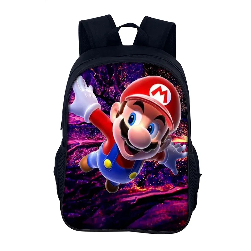 

Super Mario Bros Games School Backpacks for Children Cartoon Pattern Yoshi Luigi Mario Bowser Anime Figures Kids Schoolbag Gifts