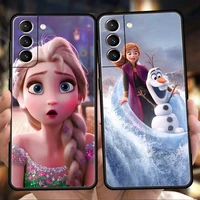 frozen elsa case for samsung galaxy s22 s20 s21 fe ultra s10 s9 m22 m32 note 20 ultra 10 plus 5g silicone phone cover fundas bag