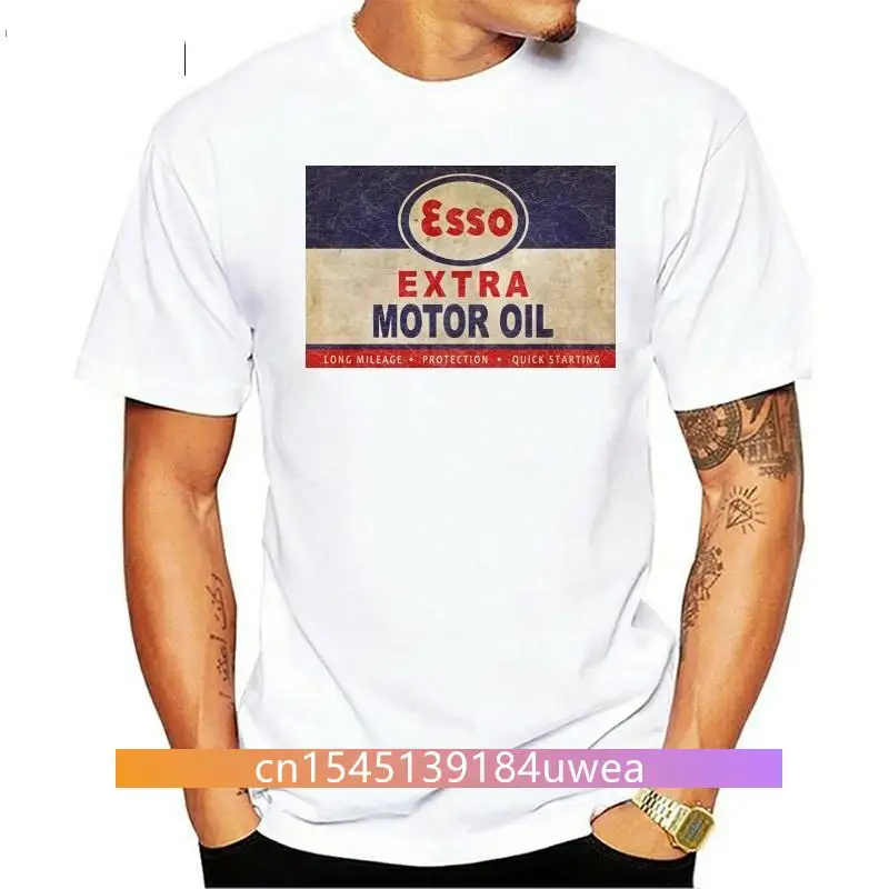 Esso Motor Oil — хлопковая футболка с рисунком короткая S-5XL