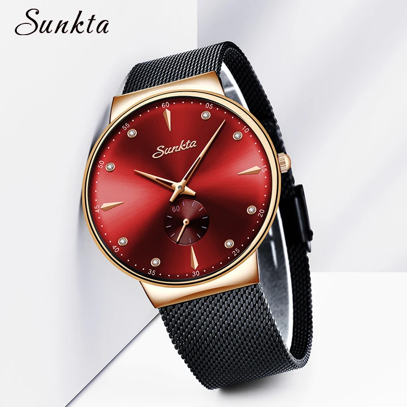 

Sunkta Women Mesh Watch Top Brand Luxury Ladies Wristwatch Fashion Women's Quartz Watches Waterproof Female Clock Montre Femme