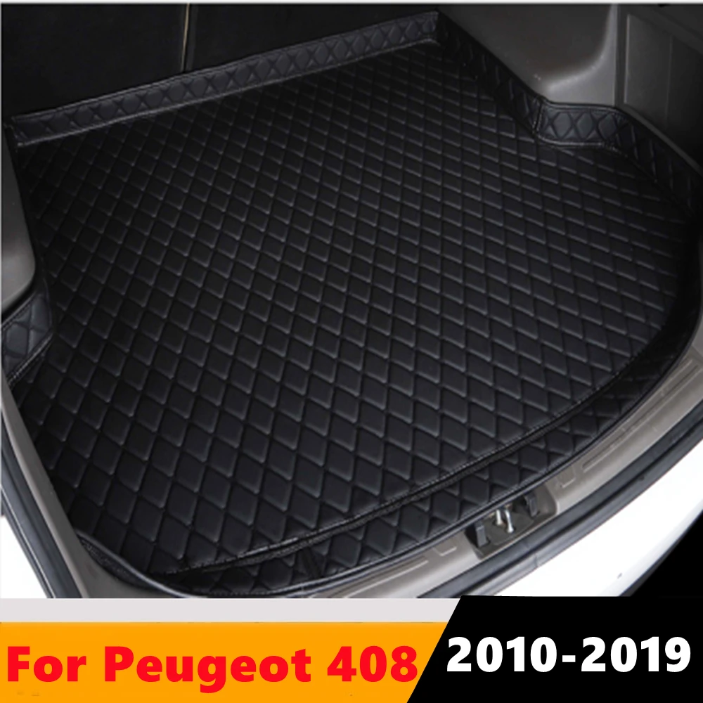 

Sinjayer Car Trunk Mat ALL Weather Auto Tail Boot Luggage Pad Carpet High Side Cargo Liner Fit For Peugeot 408 2010 2011 12-2019