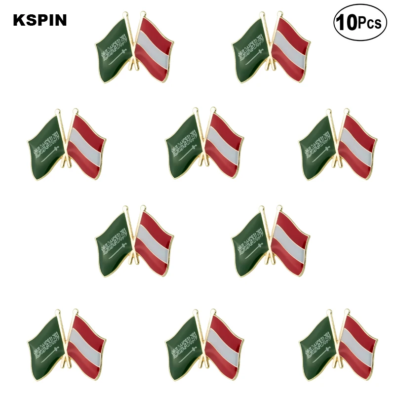 

Saudi Arabia & Austria Lapel Pin Flag badge Brooch Pins Badges 10Pcs a Lot