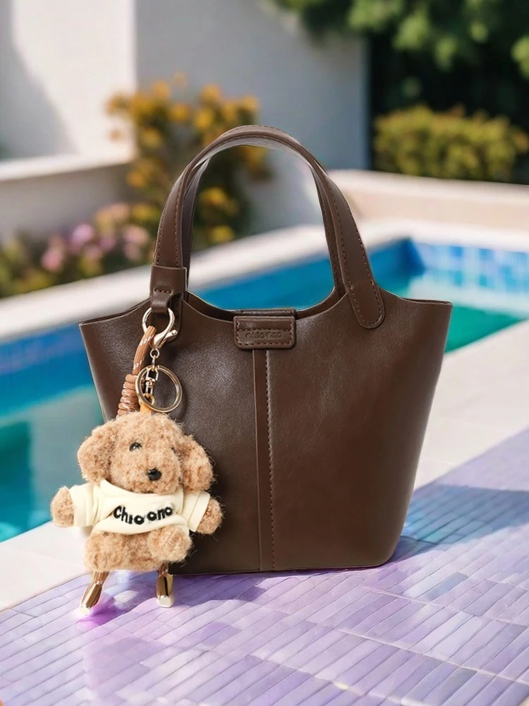 Ainan Sle Chio2n Thames Bridge Bucket Bag Women 2024 Autumn and Winter New Commuter Portable Shoulder Messenger