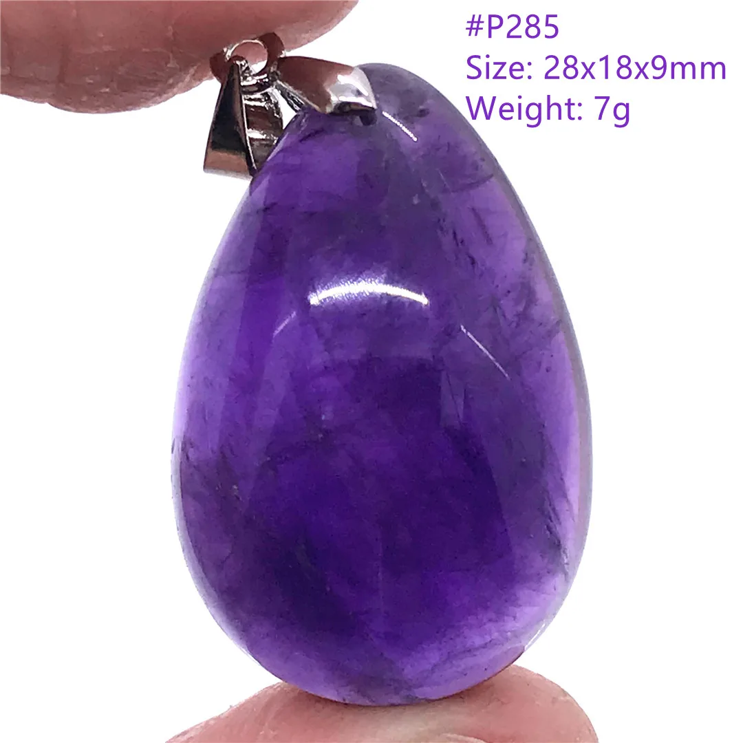 

Подвеска из натурального фиолетового аметистового кварца для женщин и мужчин, подарок с любовью, Исцеляющие кристаллы, серебряные прозрачн...