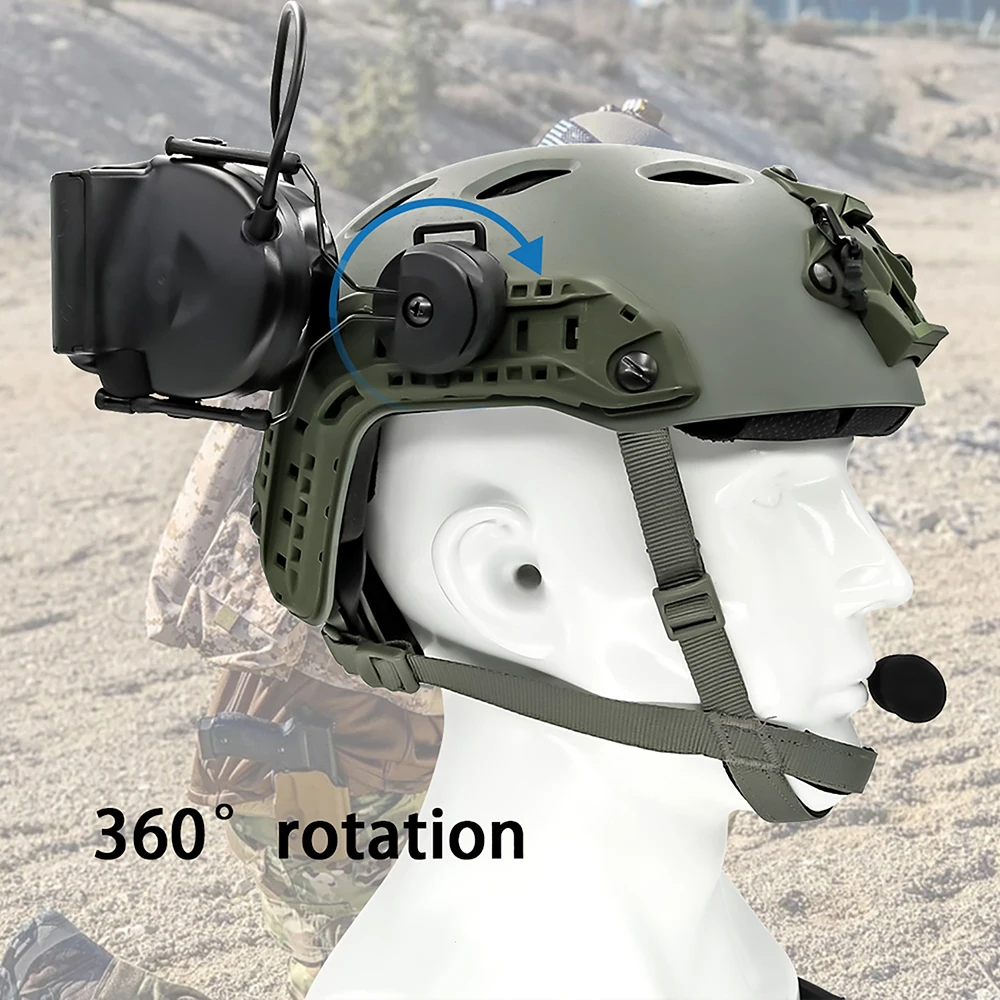 Hearangel Tactical Headset Comtac II with ARC Rail Adapter Hearing Protection with Gel Ear Pads for Tactical  Shooting U94 PTT