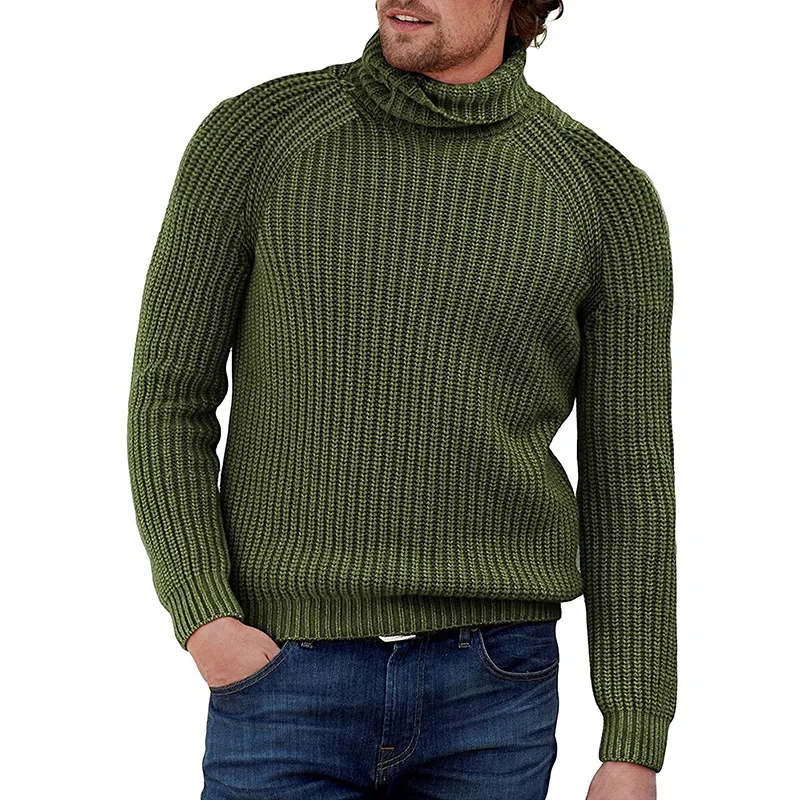 Men Sweaters Fall/Winter Turtleneck Young Men's Solid Color Long Sleeve Knitwear  Sweater Fashion Mens Clothes