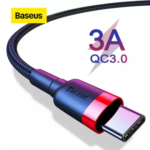 Baseus USB C кабель Тип C кабель для Samsung S20 S10 Qucik зарядка 3,0 USB C кабель телефонный шнур USB Type C кабель для Xiaomi кабель type c шнур зарядки телефона провод ...