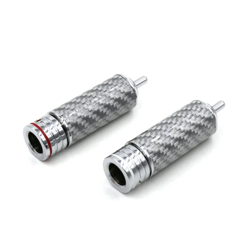 Разъем RCA из углеродного волокна Audiocrast соединительного кабеля с родиевым