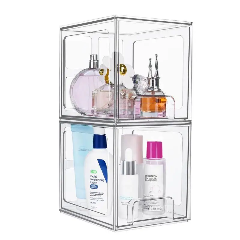 

Vanity Makeup Box Clear Tabletop Organization Bin Stackable For Sundries Vanity Holder Drawer Storage Box For Bedroom Kitchen