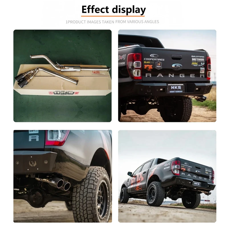 Высокопроизводительная выхлопная система HKS для Ford Ranger T6 T7 T8, Cat-Back, с двойным глушителем из углеродного волокна и боковой выхлопной трубой. (art.: 3920dce653fcd) - 3920dce653fcd